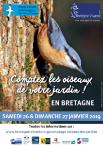 Comptage régional des oiseaux des jardins en 2019 : les 26 et 27 janvier 2019 !