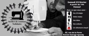 Brest, Atelier de couture solidaire @ 32, rue de la Porte