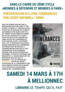 Mellionnec (22), Itinérances : Rencontre avec Josep Rafanell I Orra @ Librairie-Café Le temps qu'il fait